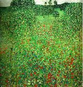 Gustav Klimt vallmofalt oil painting
